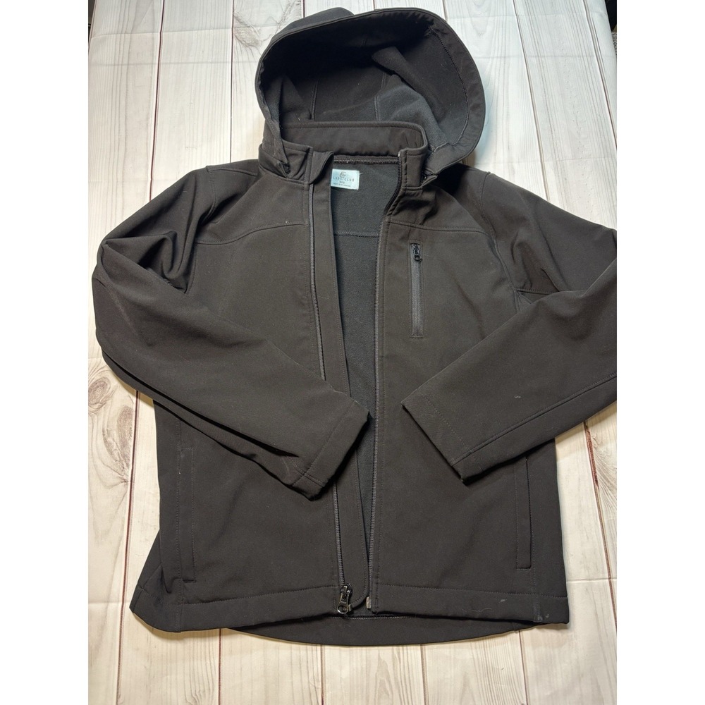 Class Club Boys Black Softshell Hooded Jacket Black 10/12